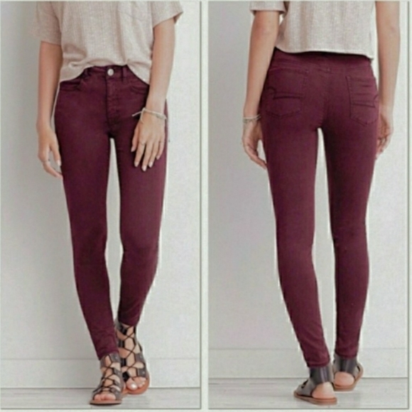 american eagle burgundy jeans